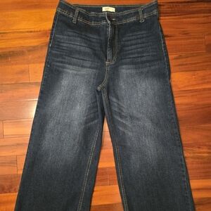 OAT New York Dark Denim Wide-Leg Jeans Sz 32" Hippie Boho Casual Grunge Cottage